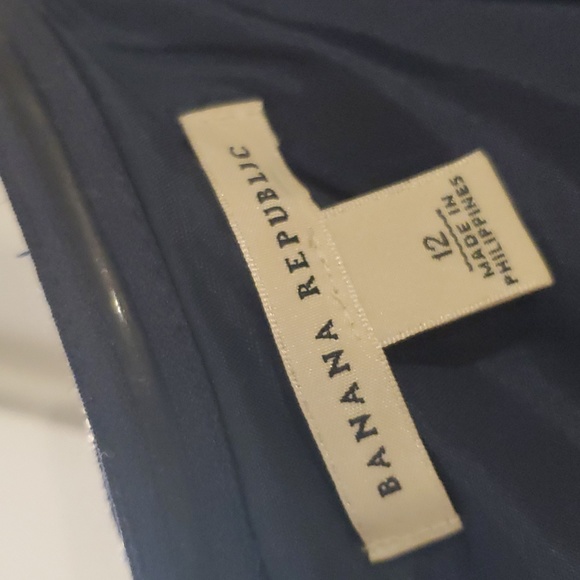 Banana Republic Cream and Indigo Icat Strapless Dress. Sz12 - Picture 4 of 6